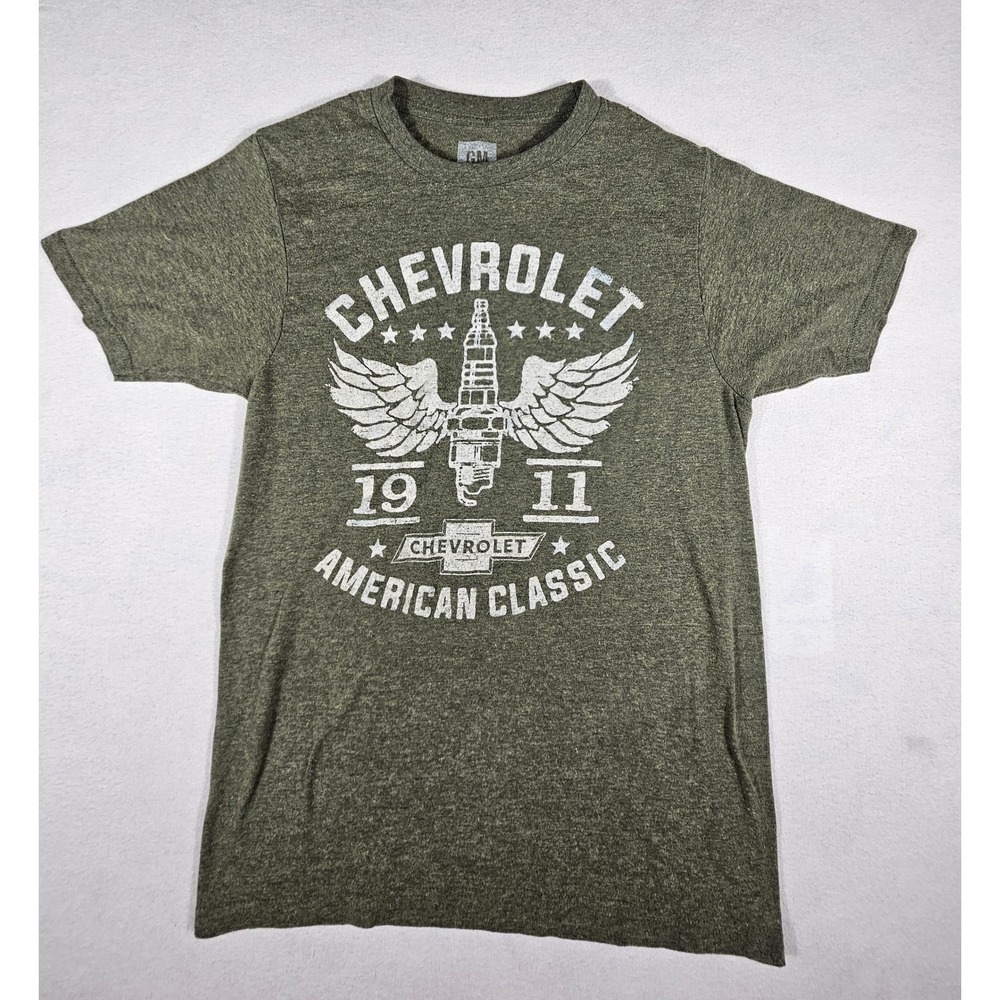 Chevrolet Mens Small T-Shirt Green Heather GM‎ Official American Classic Graphic